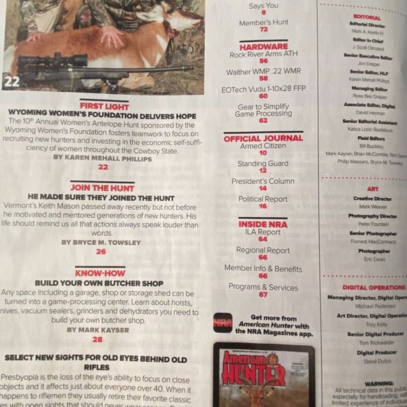 American Hunter February 2023 Wyoming Women Foundation Build Butcher Shop - Picture 4 of 9